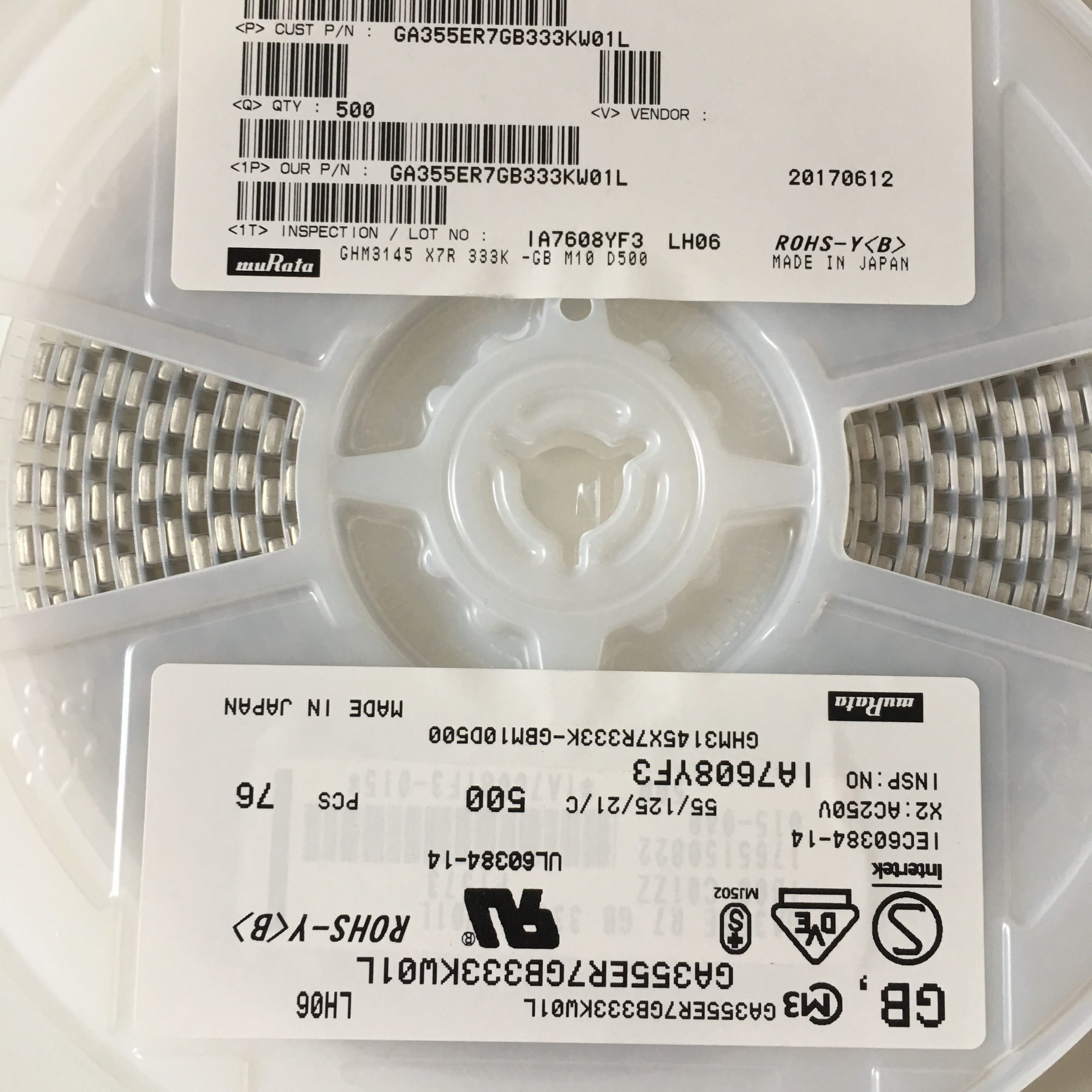 Murata村田品牌系列授权代理电容GRM155R60J104JA01D